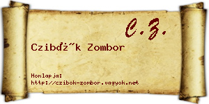 Czibók Zombor névjegykártya